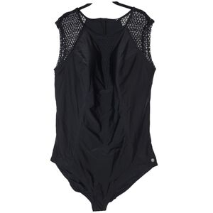 LIVI Active Black Mesh One Piece Swimsuit in 28 NWT — fits like 22/24